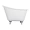 Aqua Eden Clawfoot Bathtubs, 51.19 L, 30.69 W, White/Polished Chrome, Cast Iron VCTND5130NT1 - alternate 4